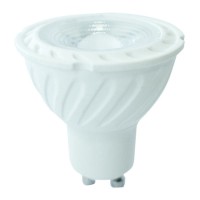 LED žárovka GU10 6,5W 480LM 110° LED žárovka bodová, těleso plast bílá, krycí plast transparentní, LED 6,5W, teplá 3000K, nebo neutrální 4000K, nebo denní 6400K, 480lm, GU10, vyzař. úhel 110°, 230V, tř.1, rozměry d=50mm, h=55mm