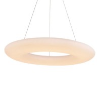 OLAK LED 105W STMÍVATELNÉ Závěsné svítidlo, základna kov, povrch bílá, difuzor plast PC opál, LED 105W, teplá 3000K, 6300lm, přímé stmív, 230V, Ra80, IP20, tř.1, rozměry d=910mm, vč závěsu l=2000mm, lze zkrátit