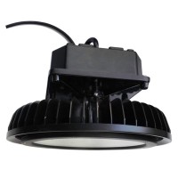 GIEK LED 500W IP65  STMÍVATELNÉ 1-10V Průmyslové závěsné svítidlo, těleso hliník, povrch černá, krycí sklo čiré, LED 500W, neutrální 4000K, 65000lm, vyzař. úhel 120°, Ra80, stmív 1-10V, 230V, PF>0.9, IP65, tř.1, rozměry d=360mm, h=310mm
