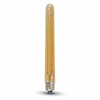 LED 7W 700LM E27 LED žárovka, těleso kov šedostříbrná, krycí sklo žlutá, LED 7W, teplá 2200K, 700lm, E27, 230V, tř.1, rozměry d=30mm, h=300mm