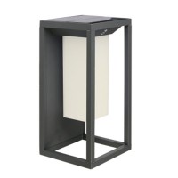 BLONTA LED 2W SOLÁR IP65 senzor HF Nástěnné, solární svítidlo, výdrž baterie max 12h, senzor HF, záběr 160°, dosah 5m, čas vypnutí 30s, těleso hliník černá, difuzor plast opál, LED 2W, 220lm, teplá 3000K, 230V, IP65, tř.1, 140x140x290mm, vč vypínače, baterie