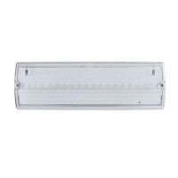 EMERGENCY nouzové LED 3W/4W IP65 Nouzové svítidlo SE,  těleso plast, bílá, kryt plast transparent, LED 3W/160lm, 4W/190lm, denní 6000K, 230V+baterie výdrž >3h, nabíjení 12h/24h, dohlednost 22m, IP65, rozměry dle typu