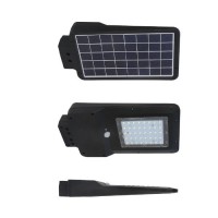 ZUBE LED 15W IP65 SOLÁRNÍ senzor PIR Veřejné osvětlení, senzor PIR, záběr 120°, dosah 8m, čas 10s-10min, těleso plast, povrch černá, difuzor plast opál, LED 15W, neutr 4000K, 1600lm, baterie solární, výdrž 2-36h, IP65, tř.1, rozměry 413x232x58mm, úchyt na výložník