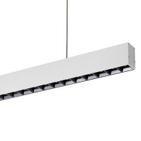 STEP 09 Dark Stropní, nebo závěsné svítidlo, těleso hliníkový profil, povrch černá, nebo bílá, LED 35W, 55W, teplá 3000K, nebo neutrální 4000K, vyzař. úhel 50°, 80°, UGR<19, Ra80, 230V, IP20