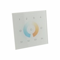 DIM 4 DALI CCT Ovládací panel DALI, stmívání, CCT nastavení teploty, 4 skupiny, 4 scény, 230V, aktivní režim 100mA (vč zdroje pro sběrnici DALI), IP20, rozměry 86x86x30mm, KU68