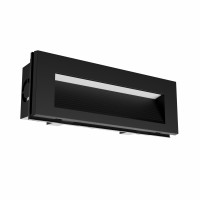EVAN LED 6W, CCT, IP54 Vestavné venkovní svítidlo do stěny, těleso plast, povrch černá, LED 1x6W, 250lm, přepínatelná CCT teplá 3000K/neutrální 4000K/denní 6000K, Ra80, 230V, IP54, rozměry 230x84x60mm, svítí dolů, vč. montážního boxu