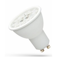 LED 6W, CCT, 38° Světelný zdroj LED žárovka bodová, plast bíláý, LED 6W, 550lm, přepínatelná CCT teplá 3000K/ neutrální 4000K/denní 6000K,  GU10, vyzař. úhel 38°, Ra80, 230V, rozměry d=50mm, l=50mm