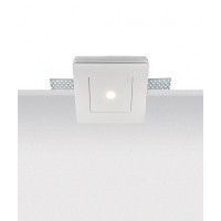 NARATEIN LED 1X3W Stropní, vestavné, bezrámečkové, bodové svítidlo, materiál sádra, pobrch bílá, LED 1x3W, teplá 3000K, 230V, IP20, tř.1. rozměry 120x120x25mm