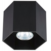HEXAGON 1 GU10 Stropní přisazené svítidlo, těleso hliník, povrch černá, bílá, broušený hliník nebo zlatá, pro žárovku 1x50W GU10 ES50, 230V, IP20, tř.2, rozměry d=127mm, h=100mm
