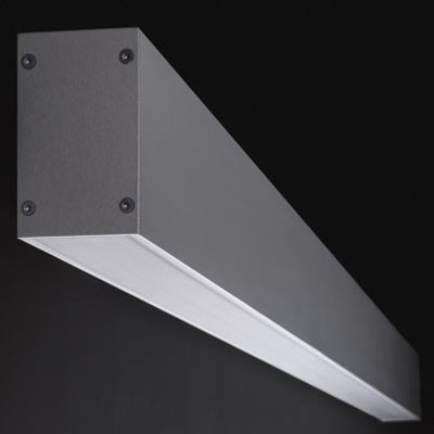 PROLINE WD LED Nástěnné svítidlo hliníkový profil, šedostříbrná, difuzor opál, LED 46W, 6100lm/cca 320W žár, neutrální 4000K, 230V, IP20, 11440x49x85mm, koncovky SAMOST, sv dolů