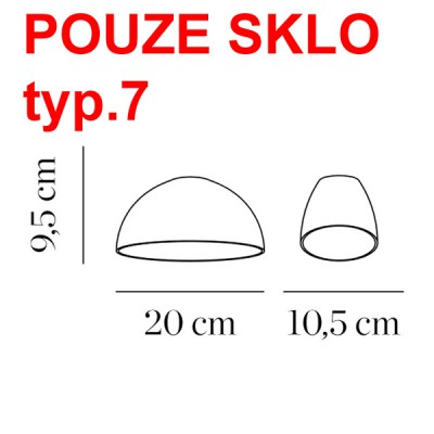 KOPELO SKLO TYP7 Stínítko typ.7 pro svítidlo KOPELO, materiál foukané sklo