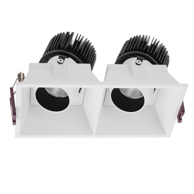 SLOUGHLY RE, LED 2x10W Podhledové, svítidlo výklopné +-15°, materiál hliník, povrch bílá, LED 2x10W, 1860lm, teplá 2700K, vyzař úhel 38°, Ra90, 230V, IP20, tř.2, rozměry 175x90x99mm, vč trafa