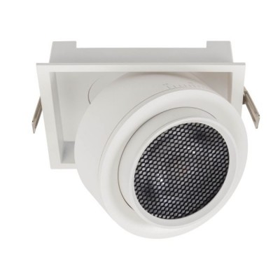 LIBERI BI SQ 15W Podhledové bodové svítidlo, výklopné +-90°,  těleso kov, povrch bílá, LED 15W, 1540lm, teplá 3000K, ZOOM nastavitelný vyzař. úhel 15°-45°, Ra90, 230V, IP40, tř.2, rozměry 114x114mm.