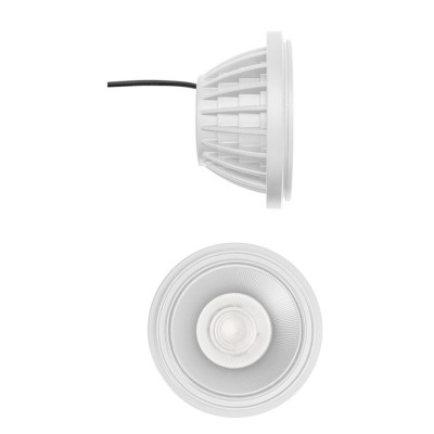 DRASEL LED 20W AR111 Světelný zdroj, materiál hliník, povrch bílá, modul bodový LED 1x20W, 2100lm, teplá 3000K, vyzař. úhel 38°, Ra80, 230V, IP20, tř.2, rozměry d=111mm, h=55mm, vč trafa na kabelu