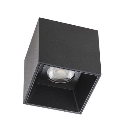 BLACKBURN SQ LED 6W Stropní přisazené bodové svítidlo, těleso hliník, povrch černá mat, LED 6W, 780lm, teplá 3000K, 230V, IP20, Ra80, tř.2, rozměry 70x70mm, h=70mm.