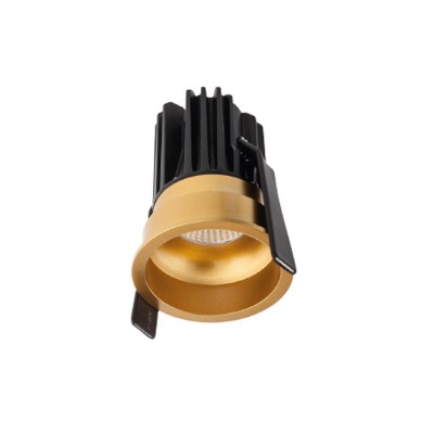BELORS 350MA Stropní, podhledové, bodové komínkové svítidlo, materiál hliník, povrch zlatá, krycí sklo čiré, LED 7W, teplá 3000K, 350mA, vyzař. úhel 36°, IP20, Ra90, tř.3, d=60mm, h=85mm, trafo samostatně