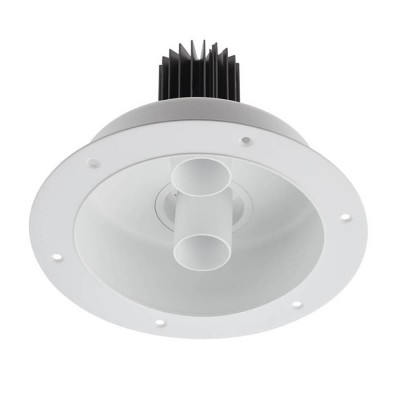 DELENO LED 2X9W Vestavné, dvoubodové svítidlo, nastav směr sv, materiál hliník bílá, krycí plast transp, LED 2x9W, 1300lm, teplá 3000K, UGR<10, Ra90, 230V, IP20, tř.2, d=160mm, h=112mm, vč trafa