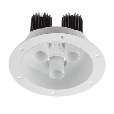 DELENO LED 3X9W Vestavné, trojbodové svítidlo, nastav směr sv, materiál hliník bílá, krycí plast transp, LED 3x9W, 1950lm, teplá 3000K, UGR<10, Ra90, 230V, IP20, tř.2, d=170mm, h=112mm, vč trafa