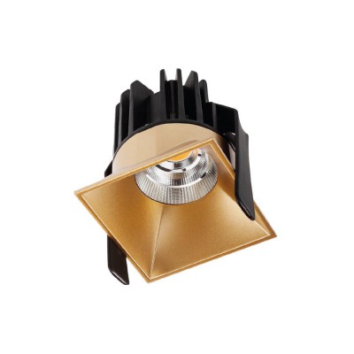 VIANUS 700MA Stropní, podhledové, bodové komínkové svítidlo, materiál hliník, povrch zlatá, krycí sklo čiré, LED 15W, teplá 3000K, 700mA, vyzař. úhel 50°, IP20, Ra90, tř.3, 74x74x82mm, trafo samostatně