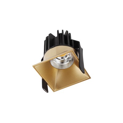 VIANUS 500MA Stropní, podhledové, bodové, komínkové svítidlo, materiál hliník, povrch zlatá, krycí sklo čiré, LED 9W, neutrální 4000K, 500mA, vyzař. úhel 36°, IP20, Ra80, tř.3, 56x56x68mm, trafo samostatně