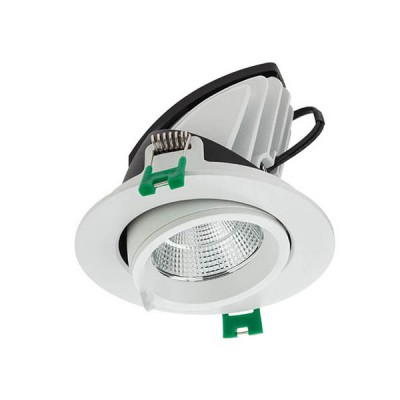 STERN LED výklopné 15W/33W/42W Vestavné, bodové svítidlo, velký úhel vyklopení 45°, materiál hliník bílá, krycí plast transp, LED 15W/33W/42W, teplá 3000K, nebo neutrální 4000K, UGR<16, Ra90, vyzař. úhel 38°, 230V, IP20, tř.2, rozměry dle typu, vč trafa