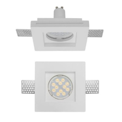 BOLETO GU10 1x35W čtvercové Stropní, podhledové, bezrámečkové, bodové svítidlo, materiál sádra, povrch bílá, pro žárovku 1x35W, GU10, ES50, 230V, IP20, tř.1, rozměry 100x100x85mm
