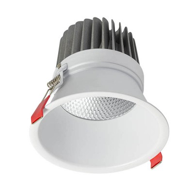 POTERTO LED Vestavné, bodové svítidlo, materiál hliník, povrch bílá, LED 25W, 2530lm, teplá 2700K, UGR<17, vyzař. úhel 24°, Ra90, 230V, IP20, tř.2, rozměry d=128mm, h=130mm, vč trafa