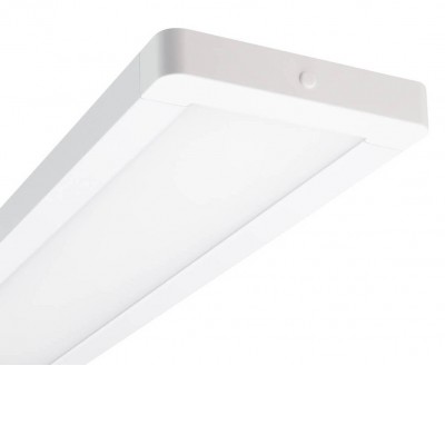 BASING Stropní přisazené svítidlo, materiál hliník, povrch bílá, difuzor plast opál, LED 25W, 3100lm, neutrální 4000K, 230V, IP20, Ra80, tř.1, rozměry 540x24x145mm.