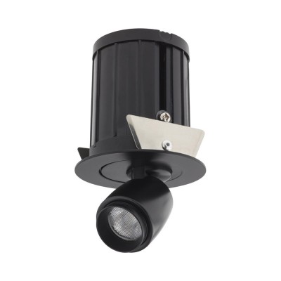 POTENZA LED 3W KRUH Stropní, podhledové, bodové, svítidlo, velký úhel vyklopení 60°, nastav směr sv, těleso hliník, povrch černá/bílá, LED 3W, teplá 3000K/neutrální 4000K, 700mA, IP20, tř.3, d=60mm, h=61mm, trafo samostatně
