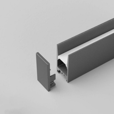 PRF011 Koncovka BEZ OTVORU Koncovka profilu pro LED pásky bez otvoru, materiál PC, povrch černá, rozměry 15,5x30mm.