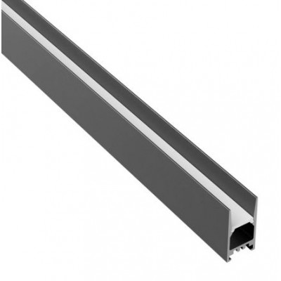 PRF profil Přisazený profil pro LED pásky, materiál hliník, difuzor plast opál, povrch černá, max šířka LED pásku 12mm, rozměry 15,5x30mm, délka l=3m