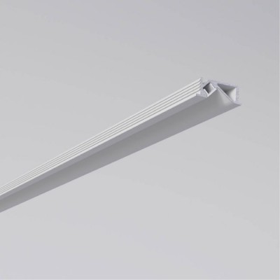 PRF profil asym Zápustný profil ASYMETRICKÝ, pro instalaci LED pásků pod úhlem, materiál hliník, difuzor plast opál, povrch bílý, max šířka LED pásku w=4mm, rozměry 23,8x8,8mm, délka l=2m, vč. 2 koncovek s otvory.