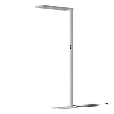 SIERO FL 80W DIM Stojací kancelářská lampa, těleso hliník, bílá, dif plast opál, LED 80W, 12133lm, neutr 4000K, dotyk. stmív, vyzař úhel 115°/nahoru, 80°/dolů, UGR<16, 230V, IP40, 270x1960x835mm, svítí nahoru/dolů