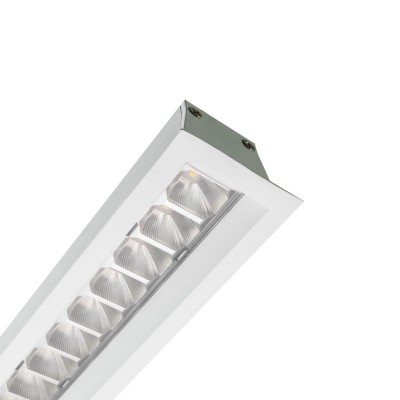 GRIMBSY LED 50W Stropní, podhledové svítidlo, materiál hliník, povrch bílá mat, difuzor plast, LED 50W, teplá 3000K, nebo neutrální 4000K, Ra80, vyzař. úhel 60°, UGR<16, 230V, IP40, tř.1, rozměry 1206x40x50mm