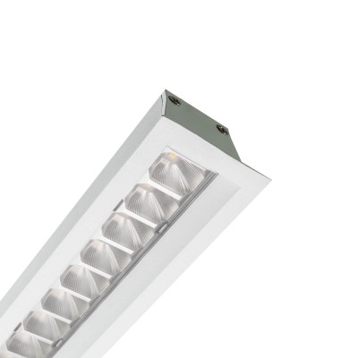 GRIMBSY LED 50W Stropní vestavné svítidlo, materiál hliník, povrch bílá mat, difuzor plast, LED 50W, teplá 3000K, nebo neutrální 4000K, Ra80, vyzař. úhel 60°, UGR<16, 230V, IP40, tř.1, rozměry 1206x40x50mm