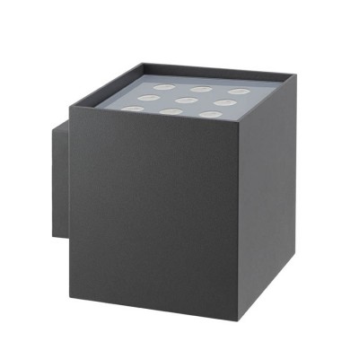 INFINIT LED IP65 nastěnné Nástěnné venkovní svítidlo, materiál hliník, povrch tmavě šedá, krycí sklo čiré, LED 2x20W, 4024lm, neutrální 4000K, UGR<7, 230V, IP65, Ra80, tř.1, rozměry 150x186x170mm, svítí nahoru/dolů