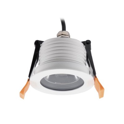 KLAROS 12W IP65 Venkovní podhledové bodové svítidlo, těleso kov, povrch bílá, LED 12W, 1416lm, teplá 3000K, vyzař. úhel 38°, Ra80, 230V, IP65, tř.2, rozměry d=85mm, h=65mm.