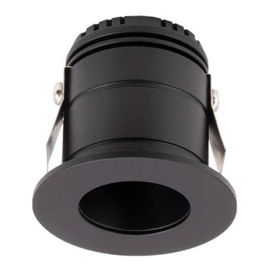 POINTO Stropní, podhledové, bodové komínkové svítidlo, těleso hliník, povrch černá, LED 3W, teplá 3000K, 250lm/224lm, vyzař úhel 30°, Ra80, 230V, IP20, rozměry d=44mm, h=40mm, trafo na kabelu