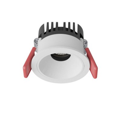 USQUE R 6W IP40 Podhledové bodové svítidlo, výklopné 30°, materiál hliník, povrch vnitřní bílá, rámeček bílá, LED 6W, 780lm, teplá 3000K, Ra90, vyzař úhel 36°, 230V, IP40, tř.2, rozměry d=62mm, h=46mm.