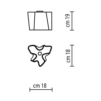 LOGICO SOFFITTO MICRO Stropní, přisazené svítidlo, základna kov, povrch šedostříbrná, difuzor sklo satinované, pro žárovku 1x42W, E14, IP20, 180x180mm, h=190mm