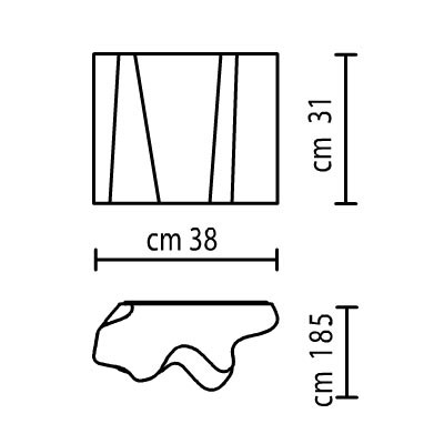 LOGICO PARETE Nástěnné svítidlo, základna kov, difuzor sklo satinované, pro žárovku 2x52W, E27, A60, 230V, IP20, 330x185mm, h=185mm