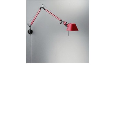 TOLOMEO MICRO PARETE Těleso lampy těleso hliník, povrch elox červená, pro žárovku 1x60W, E14, 230V, IP20, ramena cca 2x cca 300mm, celková délka 740mm, kabel 2m s vyp, bez nástěnného úchytu