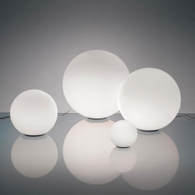 DIOSCURI 42 TABLE Stolní lampa, základna plast, povrch bílá, difuzor sklo opál mat, pro žárovku 1x205W, E27, A60, 230V, IP20, tř.2, d=420mm, h=420mm, se stmívačem