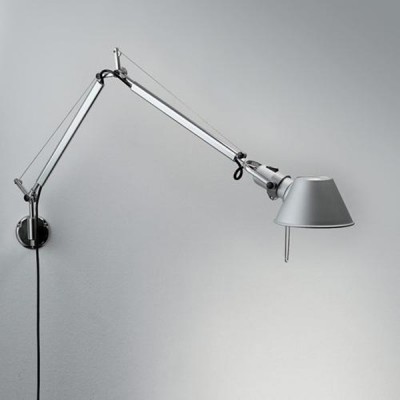 TOLOMEO MICRO PARETE Nástěnná lampa, těleso hliník, barvy elox hliník, červená, šedá, černá, žlutá, modrá, oranžová, tyrkysová, zelená, bronzová, 60W, E14, 230V, dvě ramena l=300mm+300mm, BEZ NÁSTĚNNÉHO ÚCHYTU