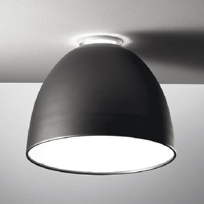 NUR SOFFITTO MINI LED Stropní svítidlo, klobouk hliník, povrch šedočerná antracit, difuzor polykarbonát, LED, 30W, teplá 2700K, 1396lm/cca 120W žár., 230V, IP20, tř.1, d=360mm, h=280mm. svítí nahoru/dolů