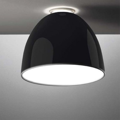 NUR GLOSS SOFFITTO MINI LED Stropní svítidlo, klobouk hliník, povrch černá lesk, difuzor plast, LED, 30W, teplá 2700K, 1396lm/cca 70W, žár., 230V, IP20, tř.1, d=360mm, h=280mm, svítí nahoru/dolů