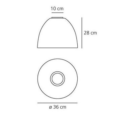 NUR MINI GLOSS Stropní, přisazené svítidlo, těleso hliník a polykarbonát, bílá lesk, pro žárovku 1x150W, E27, 230V, IP20, d=360mm, h=280mm