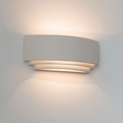 FLORENCIT 60W E27 Nástěnné svítidlo, tři průzory, materiál keramika, povrch bílá, možnost barvení, imitace vrstvení, pro žárovku 60W, E27, 230V, IP20, tř.2, rozměry 130x315x80mm, svítí nahoru/dolů
