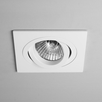 BINTONIT čtverec 50W GU10 Stropní, podhledové svítidlo čtvercové, výklopné +-20°, materiál hliník, povrch bílá, pro žárovku 50W, GU10, 230V, IP20, tř.1, rozměry 100x100x147mm