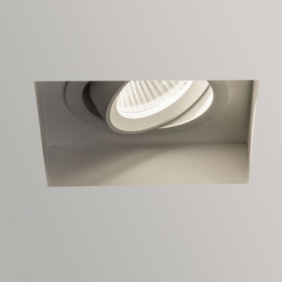 BAKERIT čtverec LED 7,4W výklopné Stropní vestavné bodové bezrámečkové svítidlo, nastavitelný směr svícení +-25°, materiál kov, povrch bílá, LED 7,4W, teplá 2700K, 445lm, Ra80, 230V, IP20, tř.3, rozměry 90x90x79mm